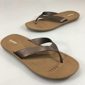 Okabashi LL 11 Breeze Brown Flip-Flops Sandals Vegan Non-Marking